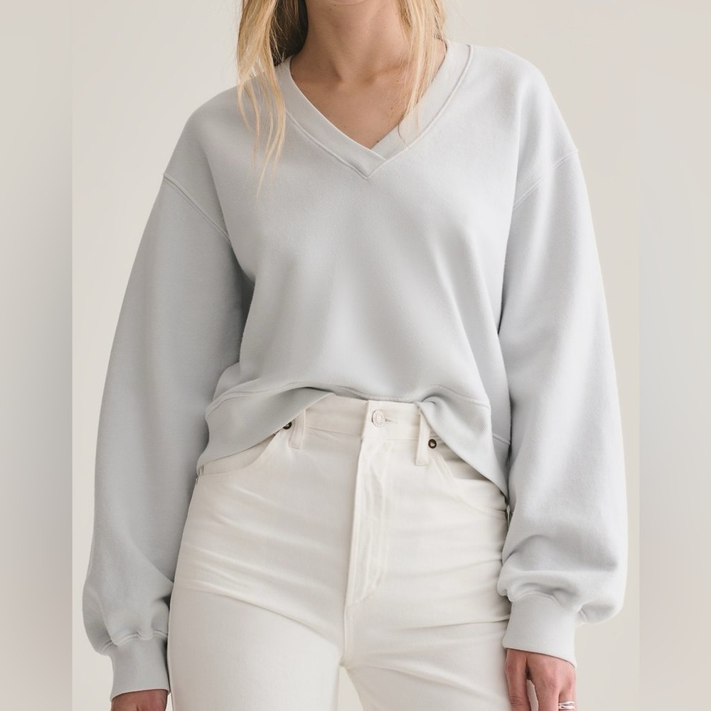 Agolde Soft Gray V-Neck Sweater Size S